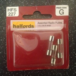 Halfords Assorted Radio Fuses 1.5, 2, 5A
