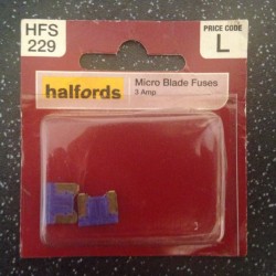 Halfords Micro Blade Fuses 3A Purple (pair)