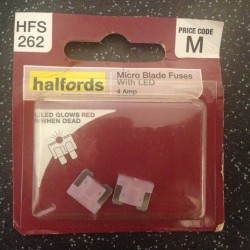 Halfords LED Micro Blade Fuses 4A Pink (pair)