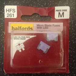 Halfords LED Micro Blade Fuses 3A Purple (pair)