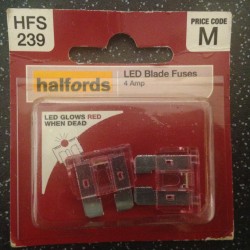Halfords LED Blade Fuses 4A Pink (pair)