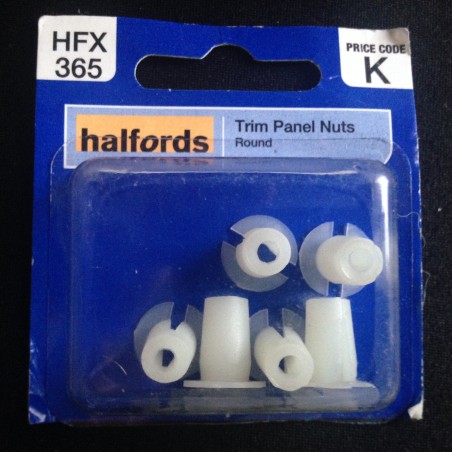 Halfords Trim Pannel Nuts Round HFX365 (6 pack)