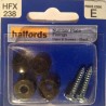 Halfords Number Plate Fixings Caps  + Screws Black HFX238