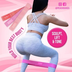 Peach Bands Hip/Glute Resistance Exercise Fabric Bands 3 pack Pink