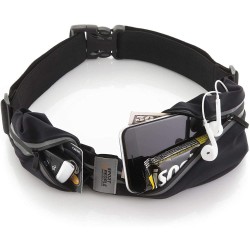 Sport2People Classic Running Belt 2 Expandable Pockets Black Reflective