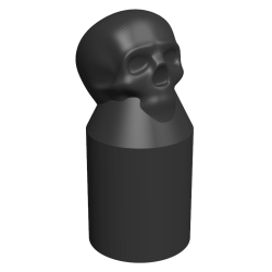 2 x Skull Radiator Thermostat Valve Cover Caps 5cm Diam